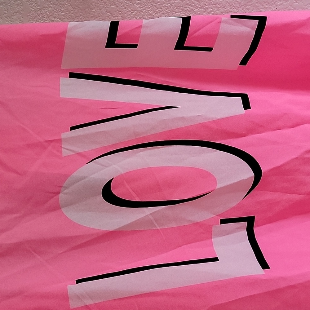 Neon Pink LOVE Racerback Tank - Picture 2 of 5